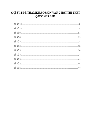 11 Đề tham khảo thi THPT Quốc gia môn Ngữ văn năm 2018
